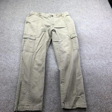 Chico's Pants Womens 0.5 Beige Cargo Twill Straight Leg Ankle Zip Pockets Casual