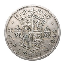 Half Crown 1949 UK Coin George VI British Shield Pre-Decimal KM879
