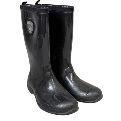 Kamik Boots Mens Size 7 Black Rubber Waterproof Tall Rain Made In Canada