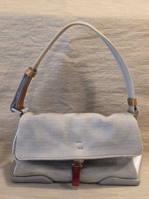 PRADA Mini Handbag Vintage 90s Silver Nylon Cloth Sports Bag