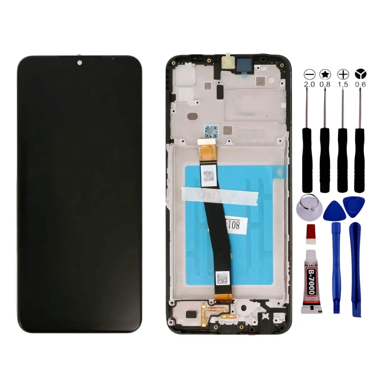 Écran LCD Samsung Galaxy A22 4G de rechange noir avec outils de réparation inclus