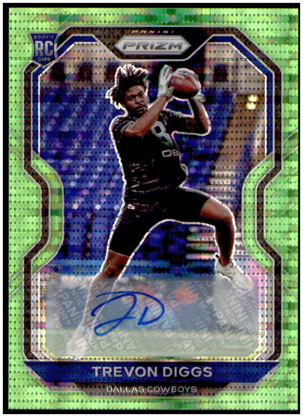 Trevon Diggs Panini Prizm #335 Autograph Neon Green Pulsar