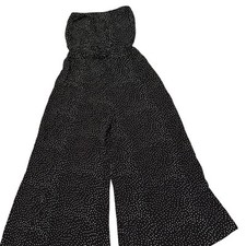 Blue Life pallazo jumpsuit, strapless, dark navy w/white polka dots, Small