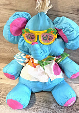 VTG 1987 Fisher Price The Wild Puffalump 18" Blue Elephant Complete w Sunglasses