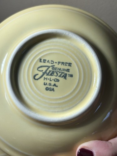 Pair of FIESTA WARE Homer Laughlin coffee cup & saucer Sets Light Yellow - Picture 10 of 10