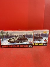 Two-ESCI #8032 t 34/76 1942 model Russian Tan...
