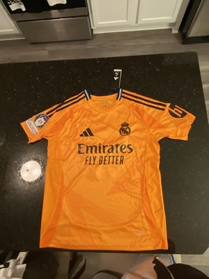 adidas Real Madrid Mbappé #9 Orange Navy Soccer Jersey Size M