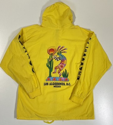 Vintage Los Algodones Mexico Hooded Zip Up Jacket Sz XL Baja Southwestern 90s