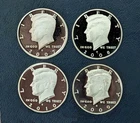 2007-S 2008-S 2009-S 2010-S 90% Silver Kennedy Half Dollar Deep Cameo Gem Proof