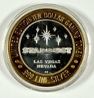Stardust Limited Edition Ten Dollar Gaming Token .999 Fine Silver