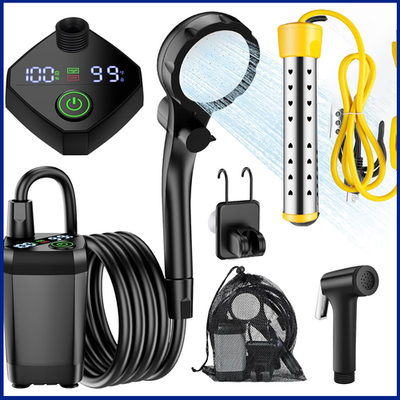 #ad Portable Shower for Camping with Immersion Water Heater 6000mAh Rechargeable US $46.98