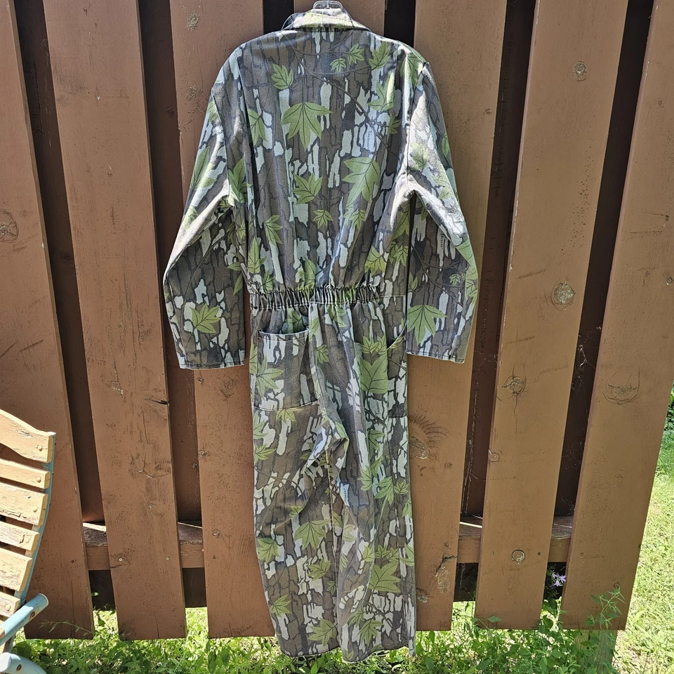Vintage Realtree TreeBark Camo Coveralls Mens Medium Hunting One Piece Costume - Image 3 of 4