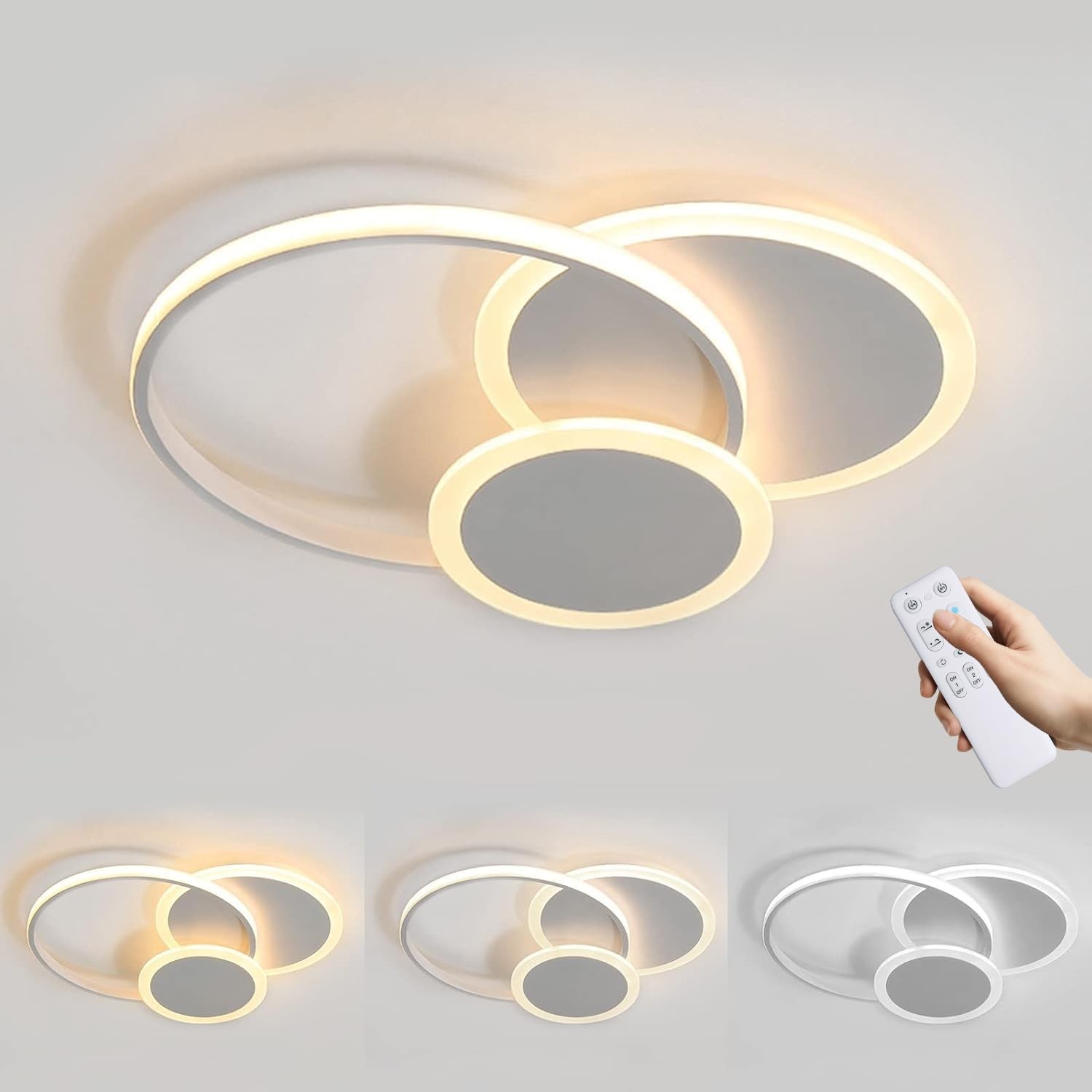 Éclairage de plafond suspendu plafonnier LED salon dimmable télécommande