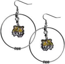 NCAA Siskiyou Sports Womens LSU Tigers 2 Inch Hoop Earrings One Size Team Color