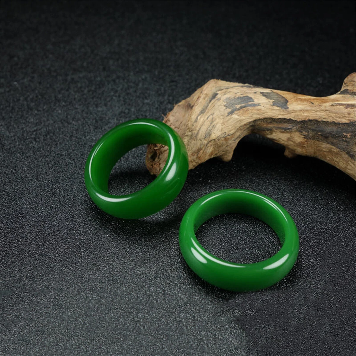 Bague Vintage En Argent 875/1000 Avec Cabochon De Jade – Travail étranger, Occasion à Caractère