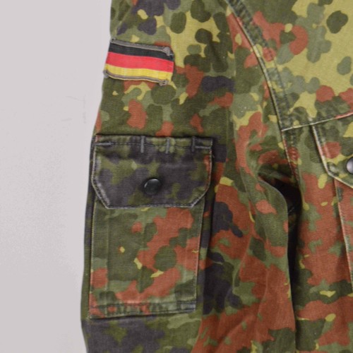 German Bundeswehr Flecktarn Camo Military Parka Jacket GR12 L Tall Hood Woodland - Picture 12 of 16
