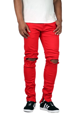 Kdnk uomo distrutto a ginocchio alla caviglia Zip Jeans Kayden K [3119] |  eBay