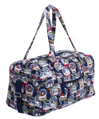 Grand sac de sport de voyage Vera Bradley Snow Globes en coton recyclé, PDSF 120 $ - Photo 1 sur 3