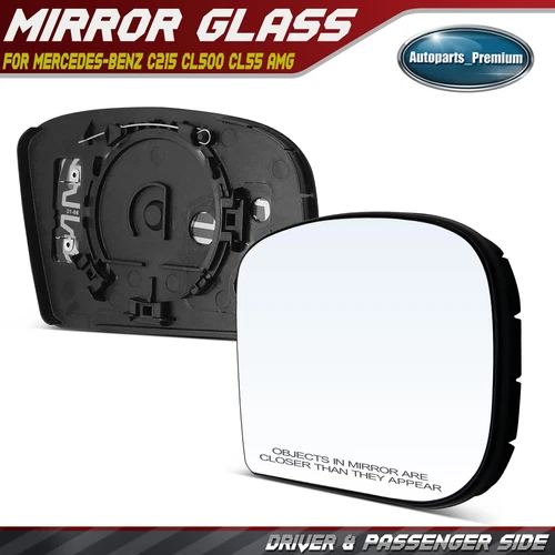 2x Driver & Passenger Mirror Glass w/ Heated for Mercedes-Benz C215 CL500 CL600