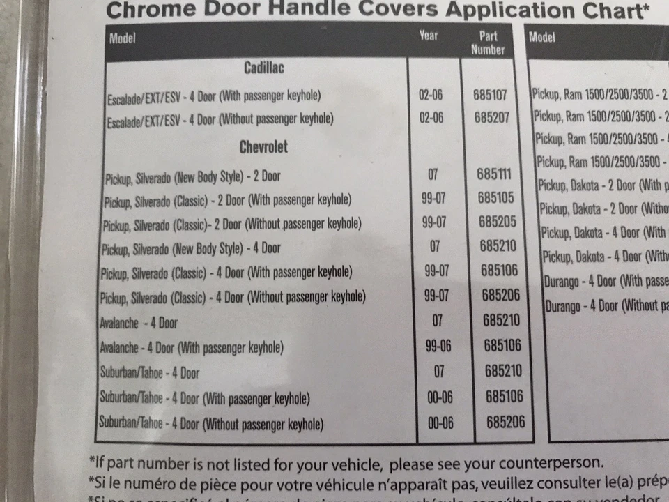 Capas de maçaneta de porta cromadas Auto Ventshade 685210 Chevy/GMC (conjunto de 4 portas) - Imagem 4 de 4