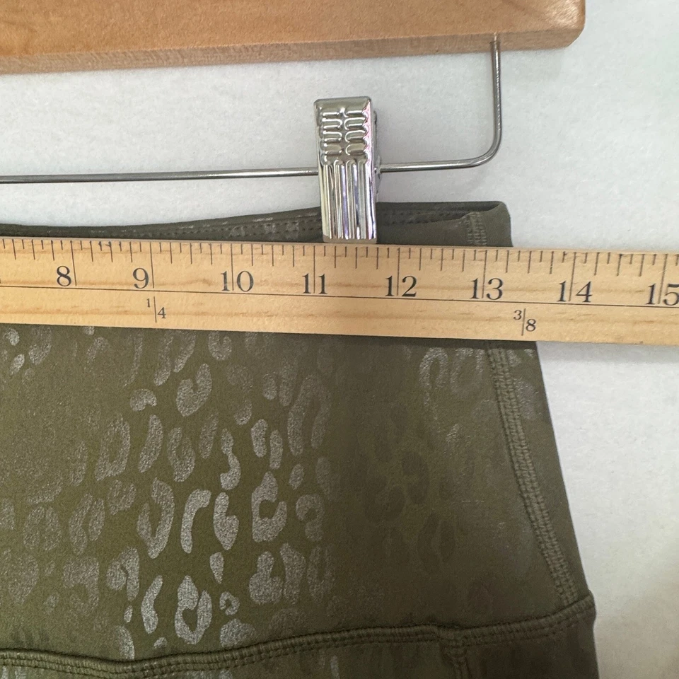 Leggings de bolsillo con estampado de leopardo de lámina de oliva para mujer talla grande Athleisure Foto 4 de 4