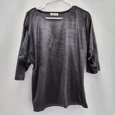 Vintage Passport Women Size M Black Blouse