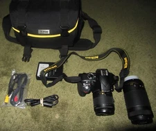 Nikon D3300 DSLR Digital Camera - 2 lenses - Super low shutter count!