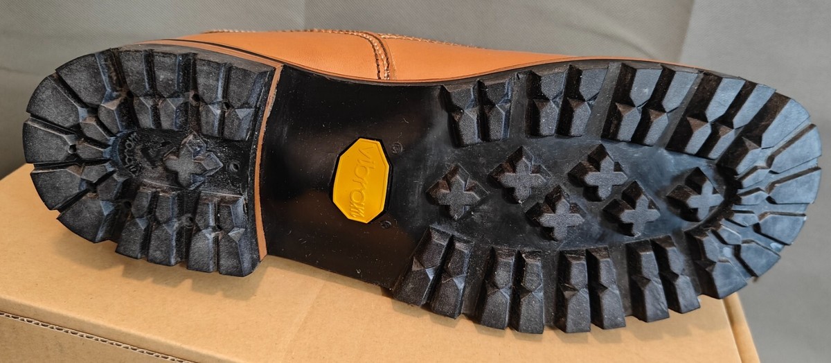 靴 LONE WOLF LOGGER Size 9 LONE WOLF Logger Boots Tan Leather US 9 Mens Made in Japan