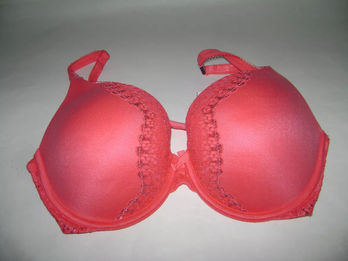 NWT Victoria's Secret 34DDD BRA SET One size satin thong PINK