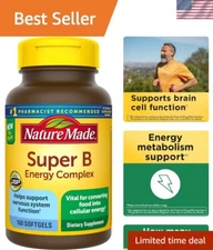 All-in-One B Complex Supplement - 160 Softgels for Daily Energy & Brain Support