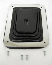 Hurst Style Large Rubber Shifter Boot With Chrome Plate + Hardware UNIVERSAL
