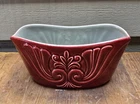 MCM Red Wing Art Deco Pottery Vase/Planter Vintage Cranberry & Gray #1401 USA