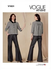 Vogue Sewing Pattern V1831 Misses' & Petite Jacket Pants Size F5 (16-24) UNCUT