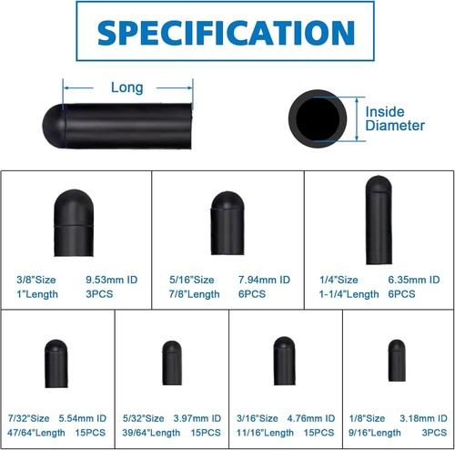 5/32 1/4 5/16 1/2 Automotive Silicone Vacuum Tubing Hose line Kit 5FT with 115PC - Bild 6 von 7
