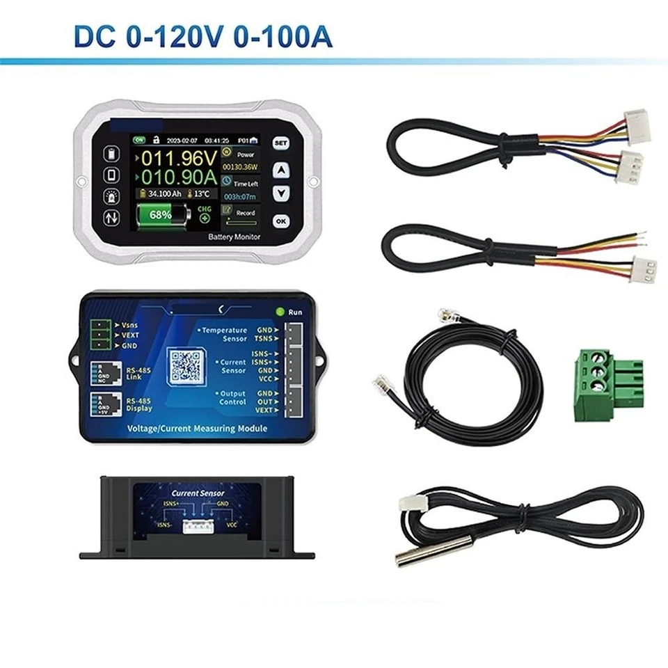 KH110F 120V 100A Inalámbrico Bluetooth Batería Monitor Voltaje Corriente Probador Foto 2 de 4