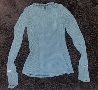LULULEMON Kanto Catch Me Training Shirt Women Stripe Running Top Reflective