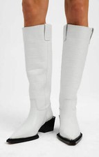 Topshop Womens White Leather Boots RRP £140