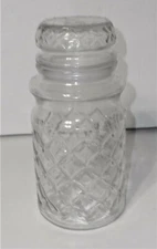 GLASS CANISTER VINTAGE PLANTERS PEANUTS COLLECTIBLE 1984 DIAMOND SHAPE DESIGN