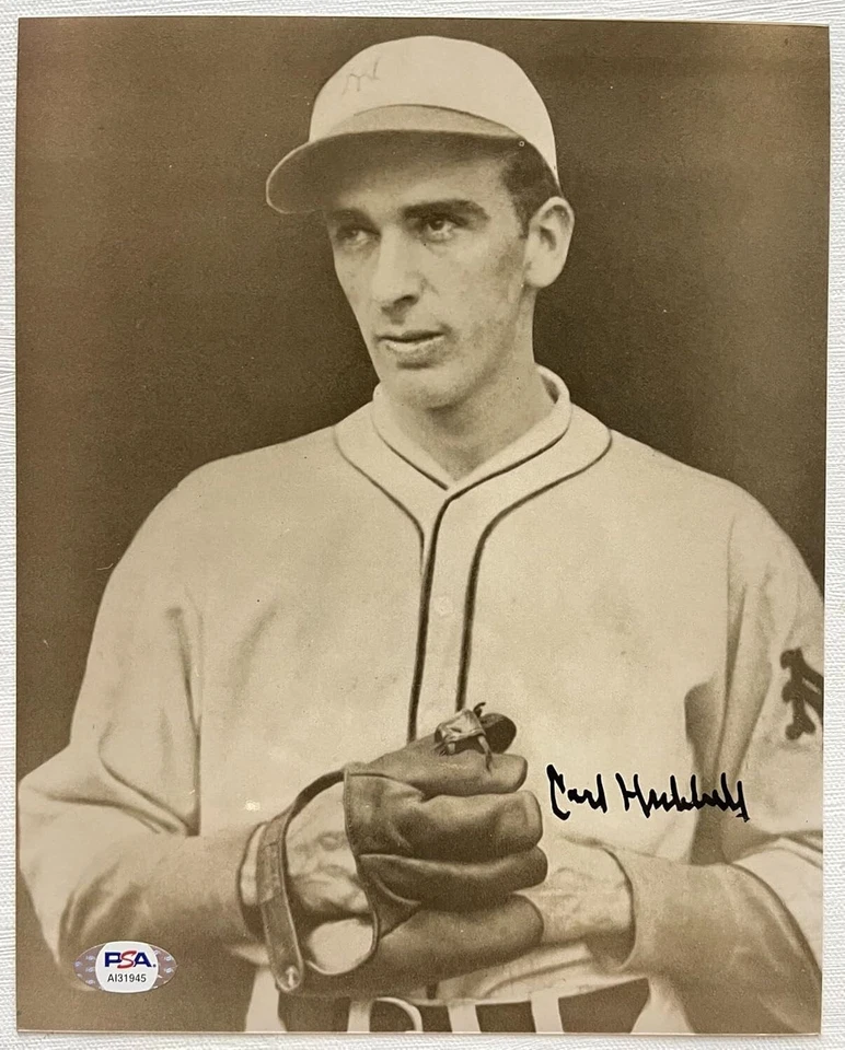 Carl Hubbell Signed Autographed Glossy 8x10 Photo New York Giants : PSA/DNA COA - Image 2 of 3