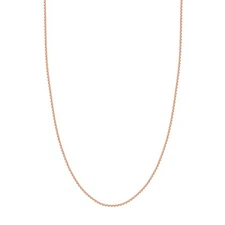 1.50mm Hollow Rolo Chain Necklace Real 14K Rose Gold