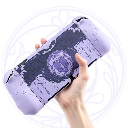 Protective Case for Switch OLED Ergonomic Grip Shell Dock Cover Star Wing Dark - Picture 9 of 37