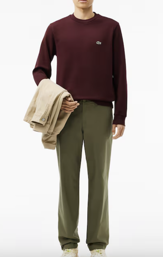 Lacoste Mens Fleece Crew Neck Sweatshirt / Bordeaux / BNWT / RRP £109 - 第 2/7 張圖片