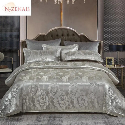 Satin Jacquard Duvet Cover 2 People Double Bed Quilt Cover Bedding Set