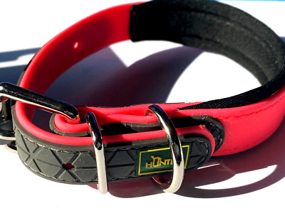 Hunter Halsband Convenience Comfort Hundehalsband gepolstert neonpink 35 Gr. XS