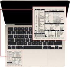 Mac OS Keyboard Shortcuts Vinyl Sticker Long-Lasting No-Residue Compatible with