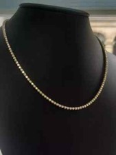 4Ct G-H/VS Lab Grown Diamond Tennis Necklace In Yellow Gold