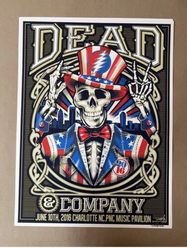 Dead & Co Grateful dead 🌹 screen print 2016 Charlotte signed# Sgarbossa 18x24 - Picture 4 of 4