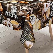 Wachstuch Tischdecke K70A I LOVE COFFEE Donuts Cafe eckig rund oval