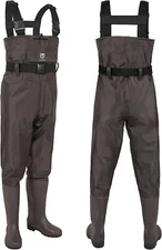 TIDEWE Bootfoot Chest Wader, 2-Ply Nylon/PVC Waterproof Fishing & Hunting Waders