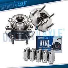 Front Wheel Bearing Hubs w/10pc Wheel Lug Nuts for 2010-2019 Taurus Flex MKS MKT